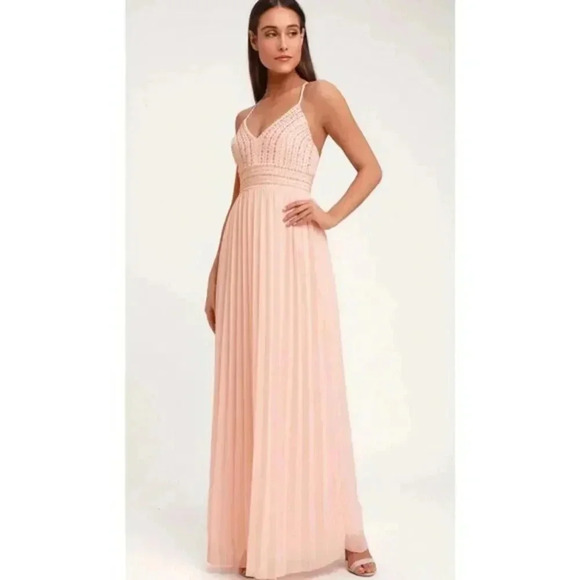 Lulus Glamorous Gala Pink Dress M Wedding GuestBridesmaid Formal Evening Gown - Picture 1 of 8